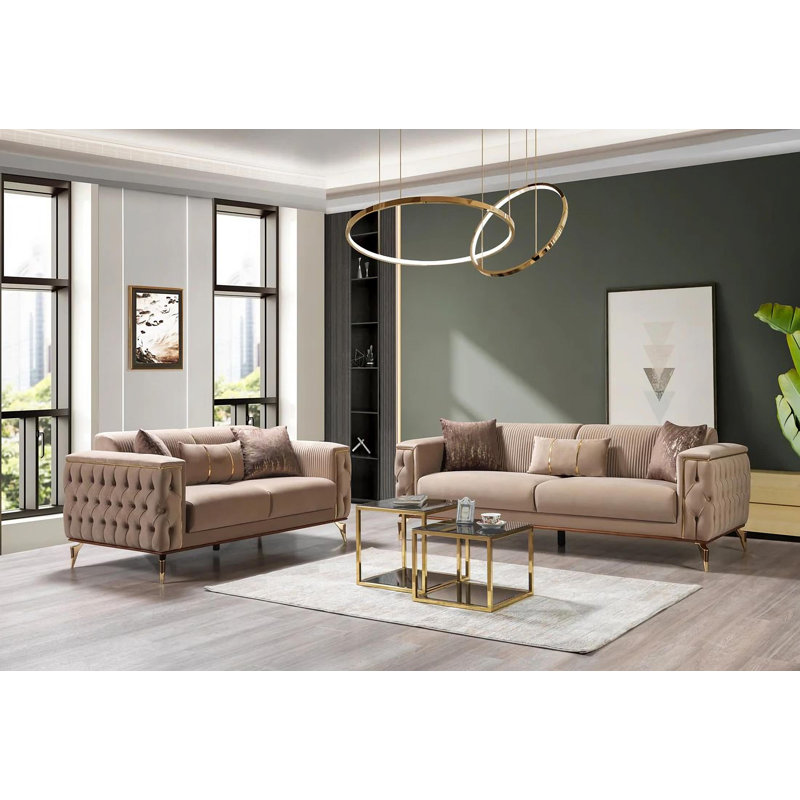 Ensemble de salon Belinda, Sofa, Loveseat, Café