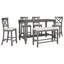 Ensemble de 6 tables de salle à manger à hauteur de comptoir avec 4 chaises et un banc pour la salle à manger-1840024058-1840024057