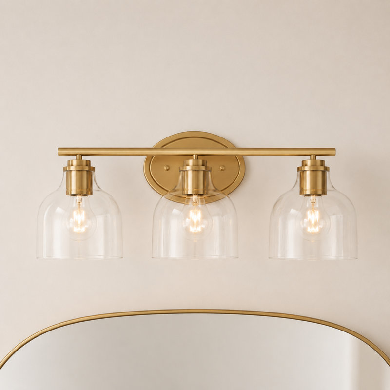 Lamaria Dimmable Vanity Light, 3, Brushed Gold