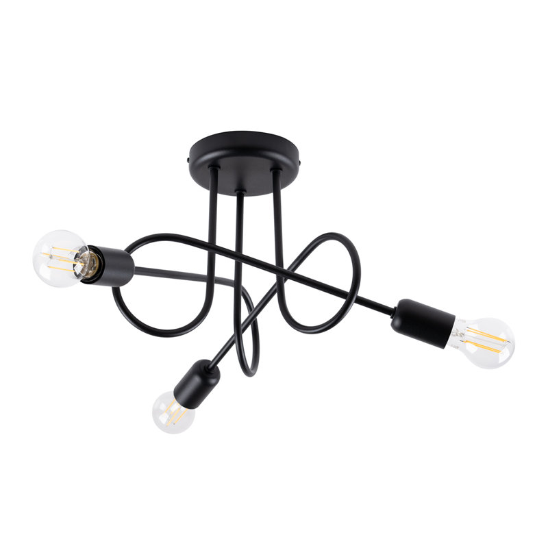 Abyad Chandelier, 35cm H x 45cm W x 45cm D, 3 Lights, Black