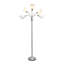 Lampe sur pied Tarbert à 5 lumières, col de cygne orientable, argenté et blanc, hauteur 170 cm (67 po).