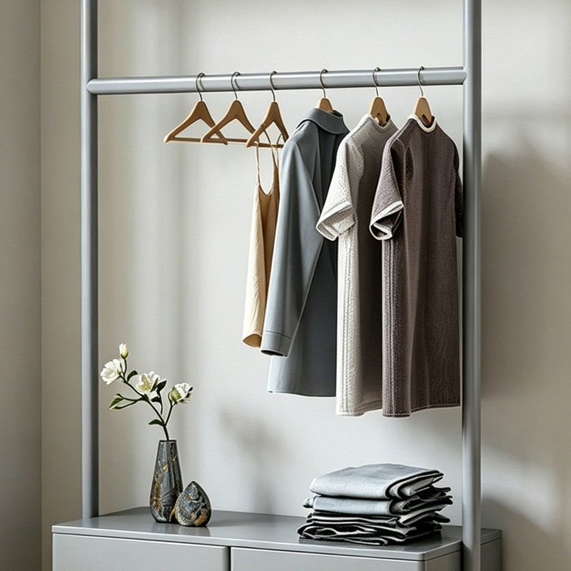 Natural Wood Hall Tree Rack, Gray