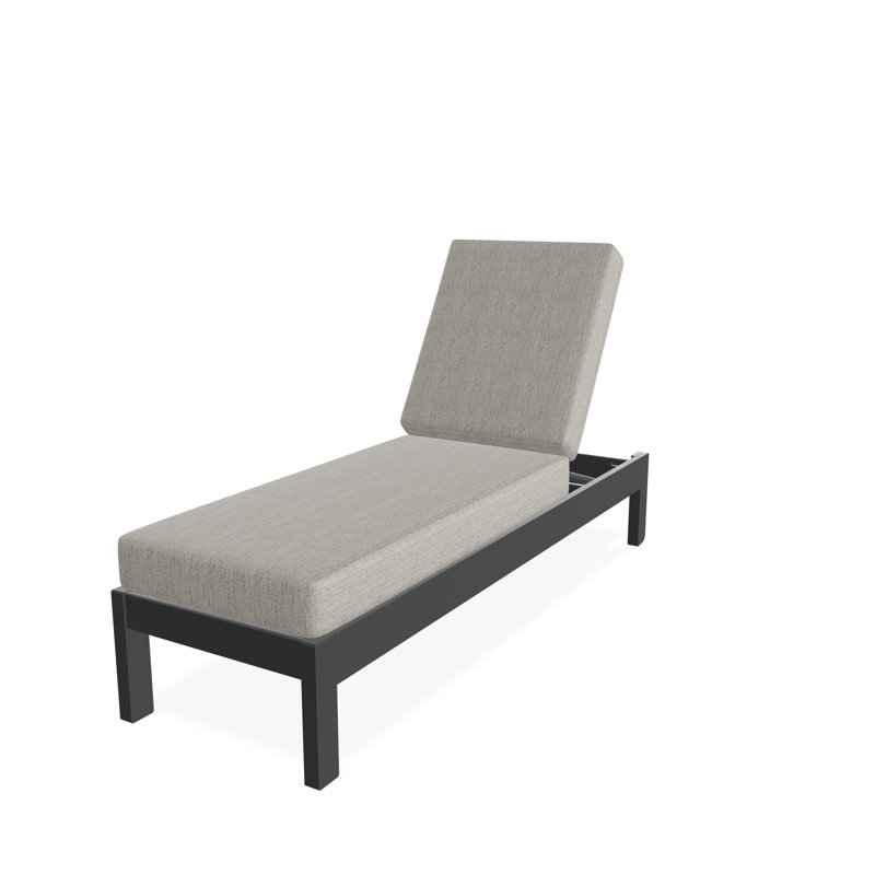 Chaise longue sans accoudoirs en polyester à 3 positions Leeward, Graphite, Chaume de chaume