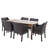 Aaleah 6 - Person Acacia Solid Wood Patio Dining Set Rectangular Table