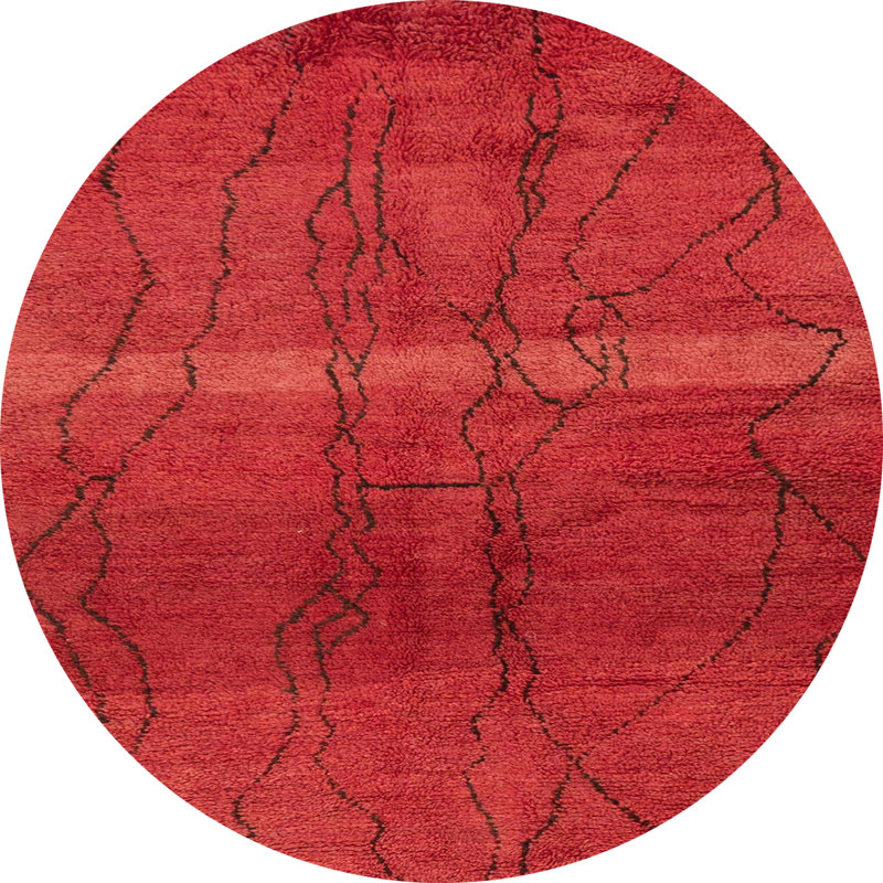 Abstract Indoor Rug, Round 6'