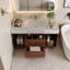 Ensemble de meuble-lavabo flottant 39,4 po avec lavabo en céramique-1245437233