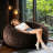 4-foot giant foam beanbag chair with padding, perfect for adult reading and relaxation – suitable for living room and bedroom.