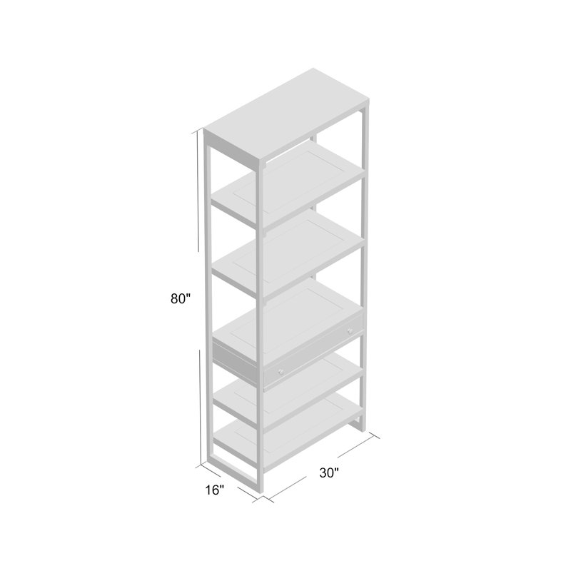 Industrial Bookcase with Mango Wood Shelves