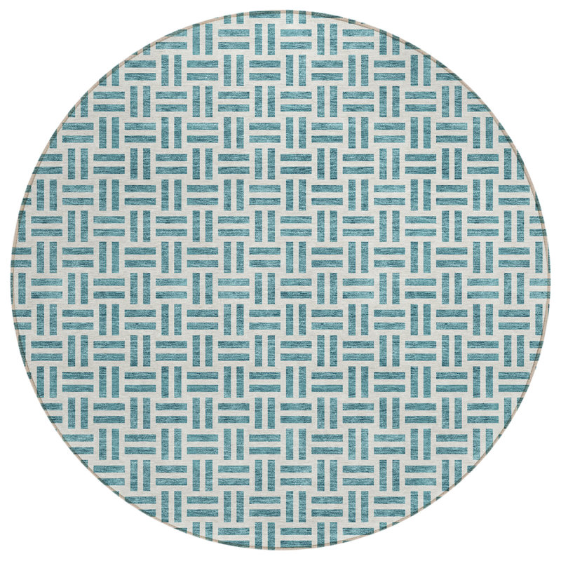 Aquaisha Geometric Indoor Rug, Round 8'