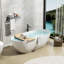 Baignoire de trempage autoportante en résine 59 po avec trop-plein de luxe en blanc mat 59 po certifiée Cupc - 24S03-59MW