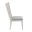Chaises d'appoint de salle à manger 2 - Finition blanche patinée et lin gris rembourré chic pour