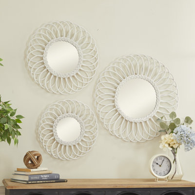 Solid Wood Frame Circle Mirror