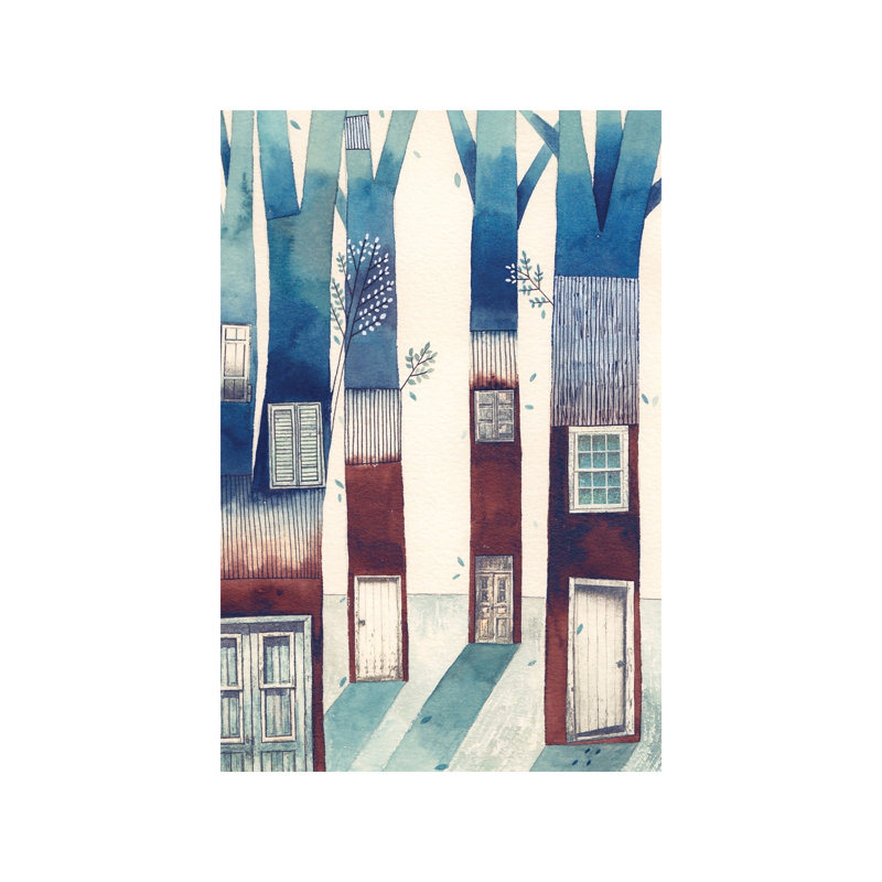 Tree House by Gemma Capdevila - Painting on Canvas, 66.04 cm H x 45.72 cm W x 1.91 cm D, Wrapped Canvas