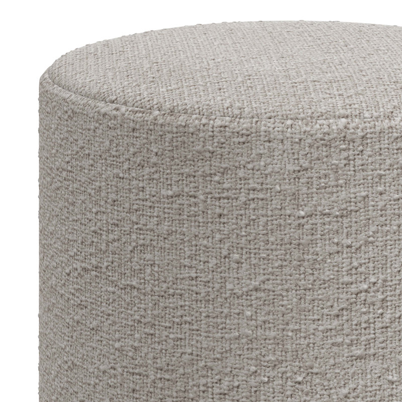 Epaulette Upholstered Ottoman, Classic Elephant Boucle