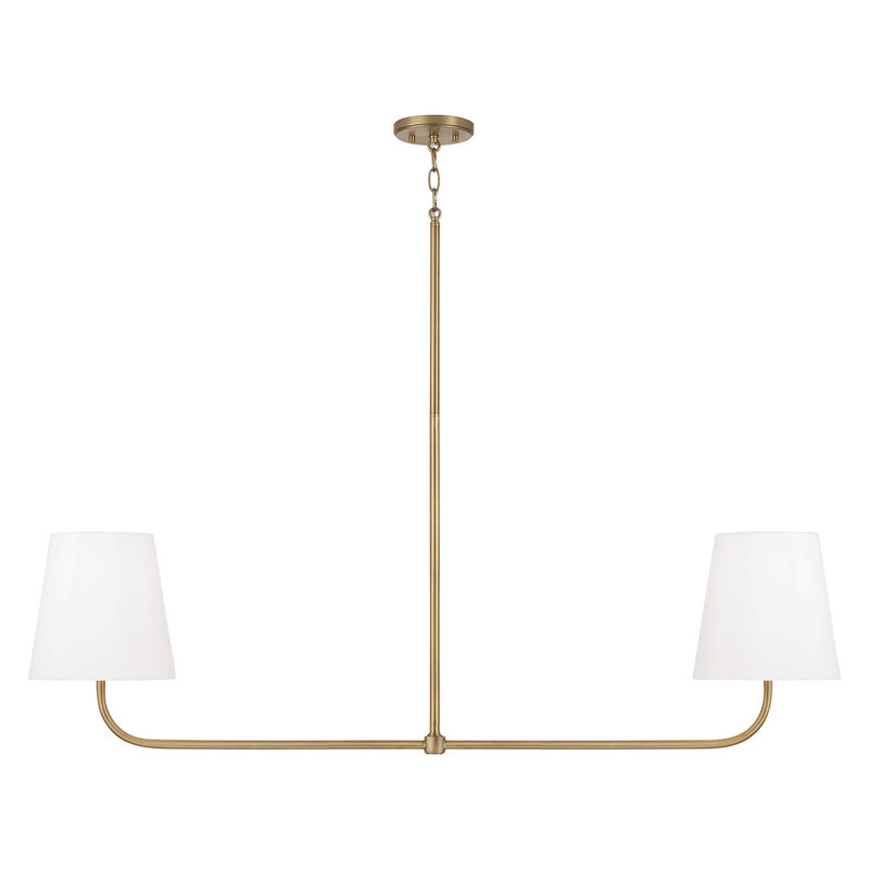 Luminaire suspendu linéaire à 2 lumières pour îlot de cuisine Anna May, Or