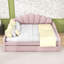 Full Wood Upholstery Daybed with Trundle and Slats-601680155