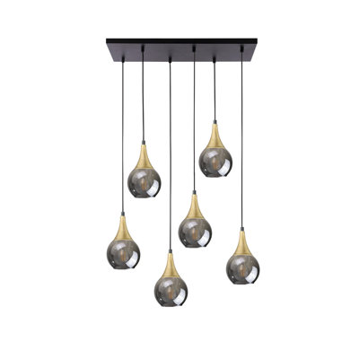 Olin - Light Clear Black Kitchen Island Pendant