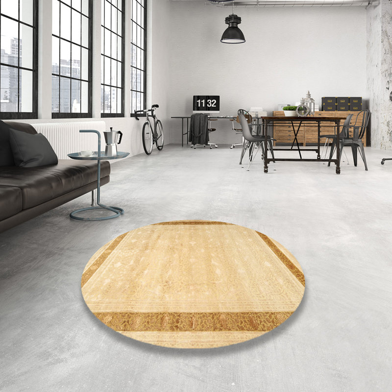 Tapis décoratif beige oriental Ayana, Rond 6 pi