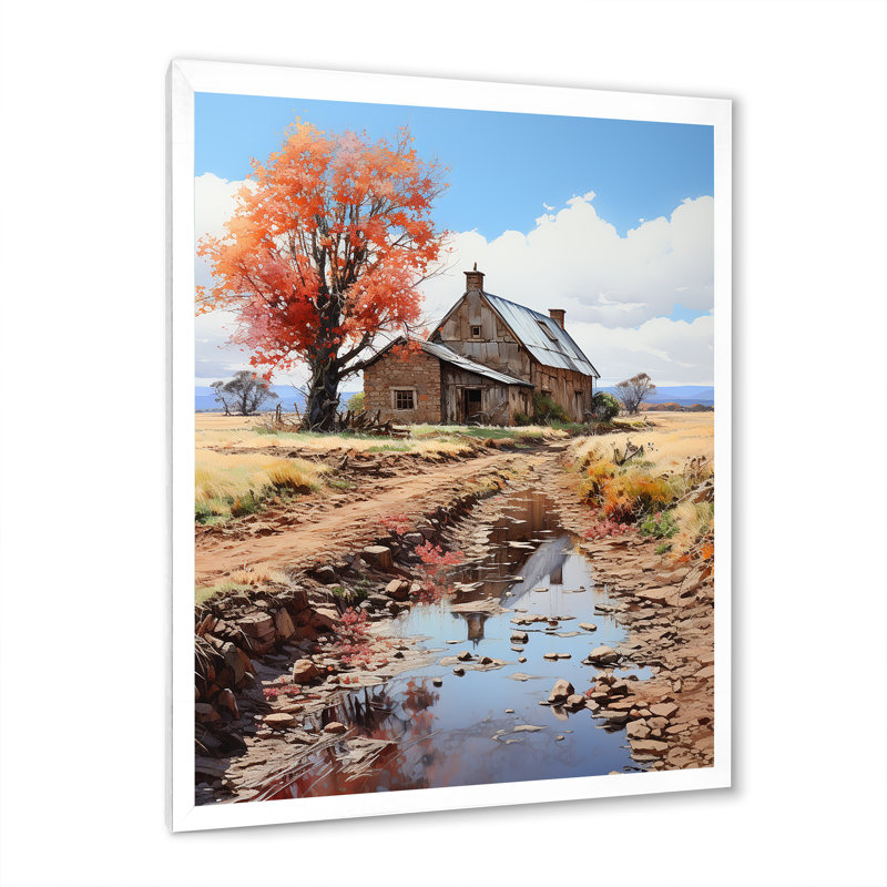 Farmhouse Dreams - Landscape & Nature, reproduction d'art sur toile, H 40 po x l 30 po x P 1,5 po, Cadre photo blanc