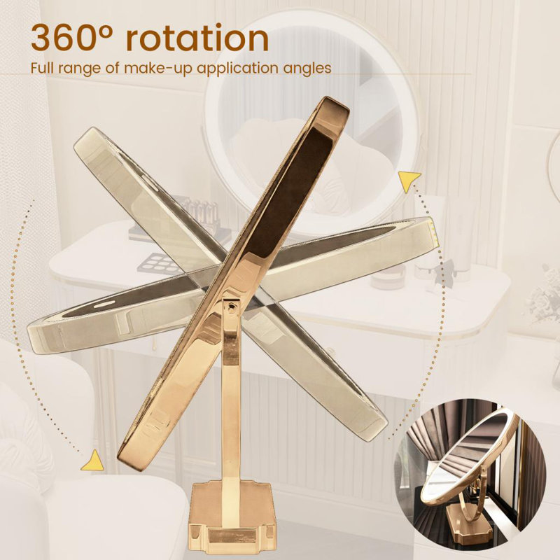 Miroir de maquillage avec lumière réglable