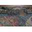 Tapis géométrique bleu Oushak 8 x 11