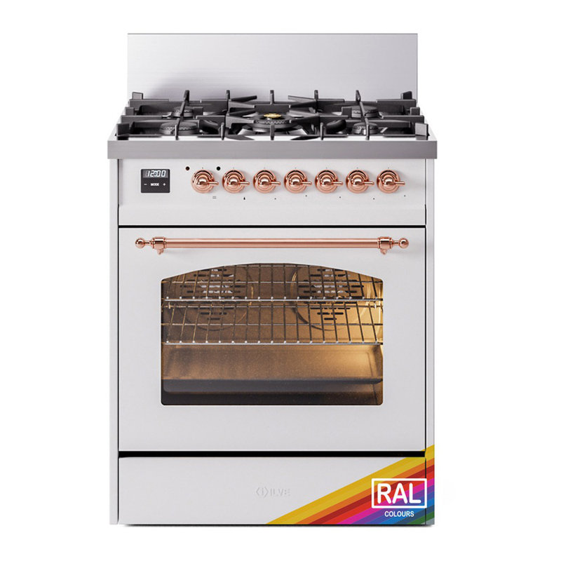 ILVE Nostalgie II 30 in Dual Fuel Range, RAL/Copper, Liquid Propane