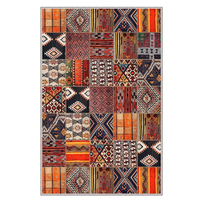 Tapis de couloir élégant, 2,6 x 6,6 pieds | 100% polyester, 650 g / m², hauteur des poils de 0,3 po | Pois antibactérien et antidérapant en PVC | Lavable à la machine, impression numérique 3D durable | Parfait pour la décoration intérieure