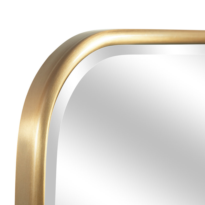 Bereket Metal Flat Wall Mirror, 32'' x 23'', Gold