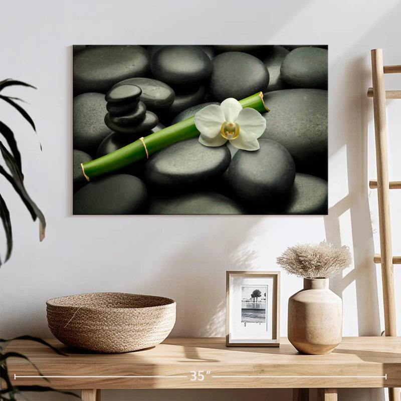 Motif floral de pierres zen Kerrick, H 32 po x l 48 po