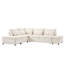 Canapé modulaire coulissant de 107 po en forme de L avec sièges larges, repose-pieds avec rangement à mouvement libre, combinaison libre, canapé en chenille surdimensionné pour le salon et l’appartement-340359973