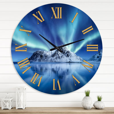Aurora Borealis Reflection on The Water - Horloge murale traditionnelle