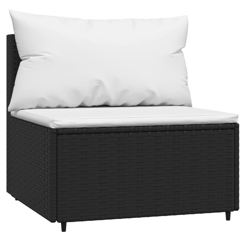 3 - Person Patio Conversation Set with Cushions, Black, White