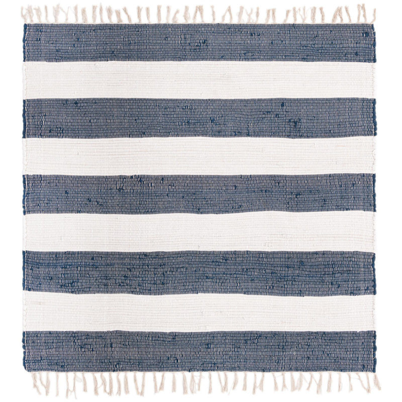 Carlotta Cotton Striped Indoor Rug, Square 5'1"