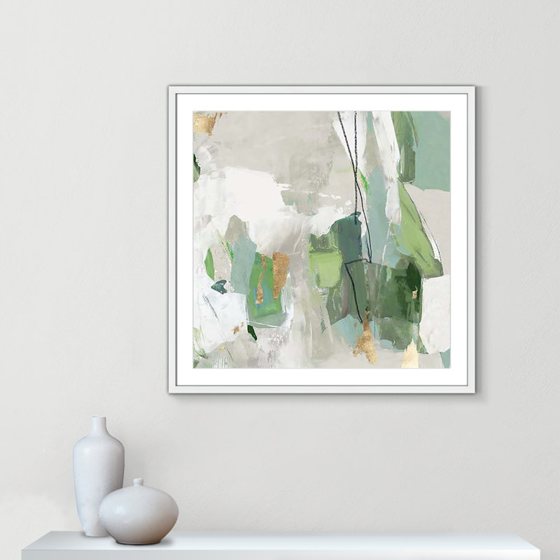 «Enchanted Emerald II» par Tom Reeves, H 32 po x l 32 po x P 0,75 po, Encadré de boîte blanc