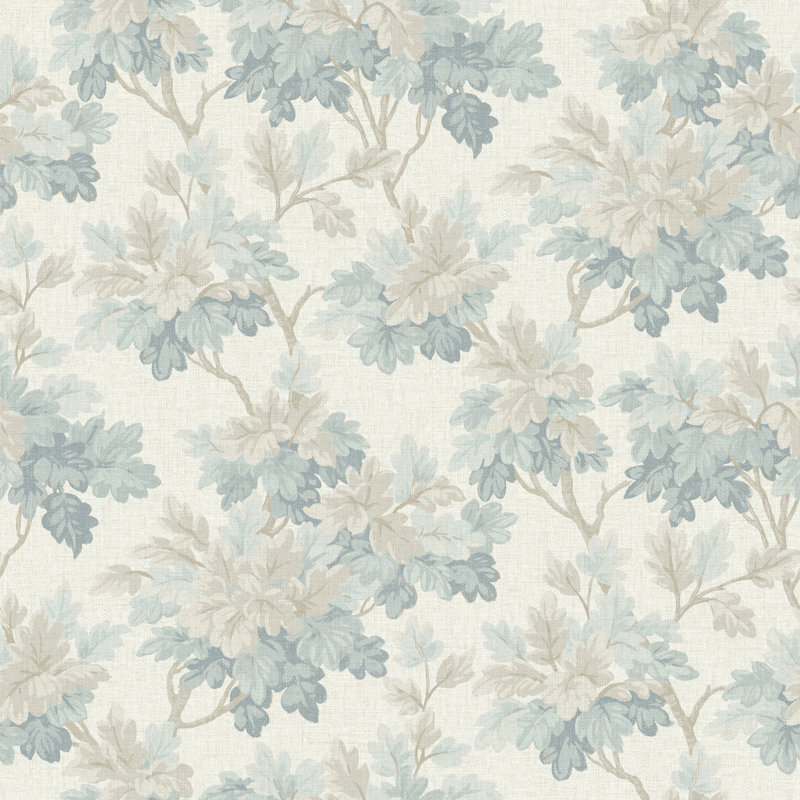 Oakcliff Stone Leaf Trail Wallpaper, Blue