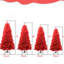 Red 4ft Christmas Tree, 456 Tips, Hinged Structure For Fast Takedown, Stand Upright Position Realistic Tips Beautiful Ornament Placement, Branches, Heavy - Duty Metal Stability