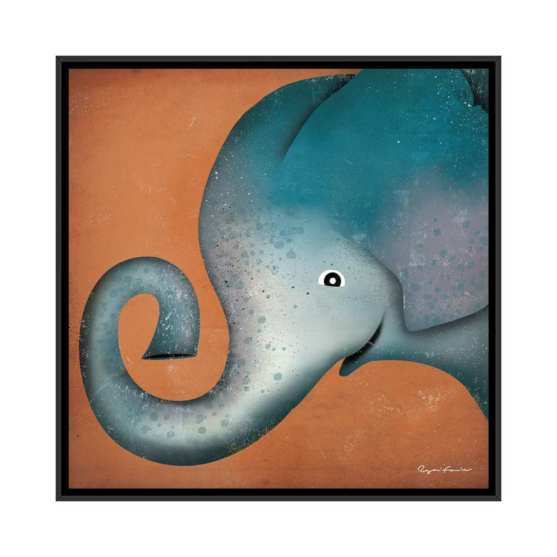 Mercato Elephant Wow, art encadré, H 18 po x l 18 po x P 1,5 po, Toile avec cadre noir