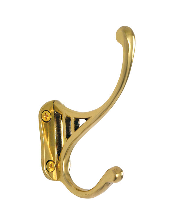 Classic Coat Hook, Polished Brass