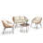 Leleifi 4 Pieces Patio Conversation Set, with Loveseat and Side Coffee Table