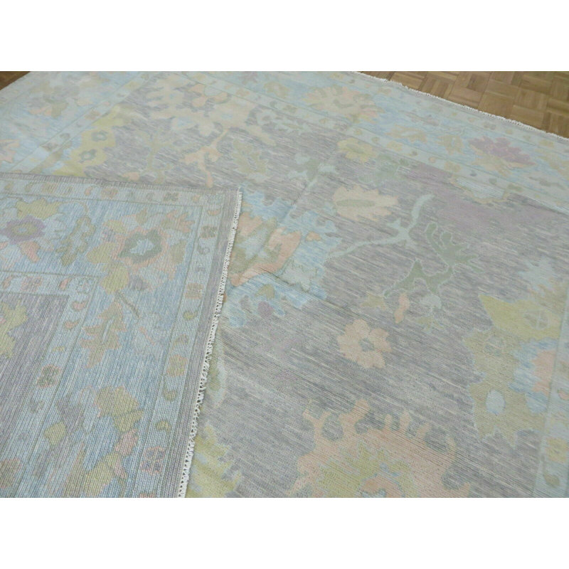 Tapis oriental moderne gris Oushak noué à la main 10 pi 2 po x 10 pi 4 po 04AED7716CDA4CF991DEF21FB7724484