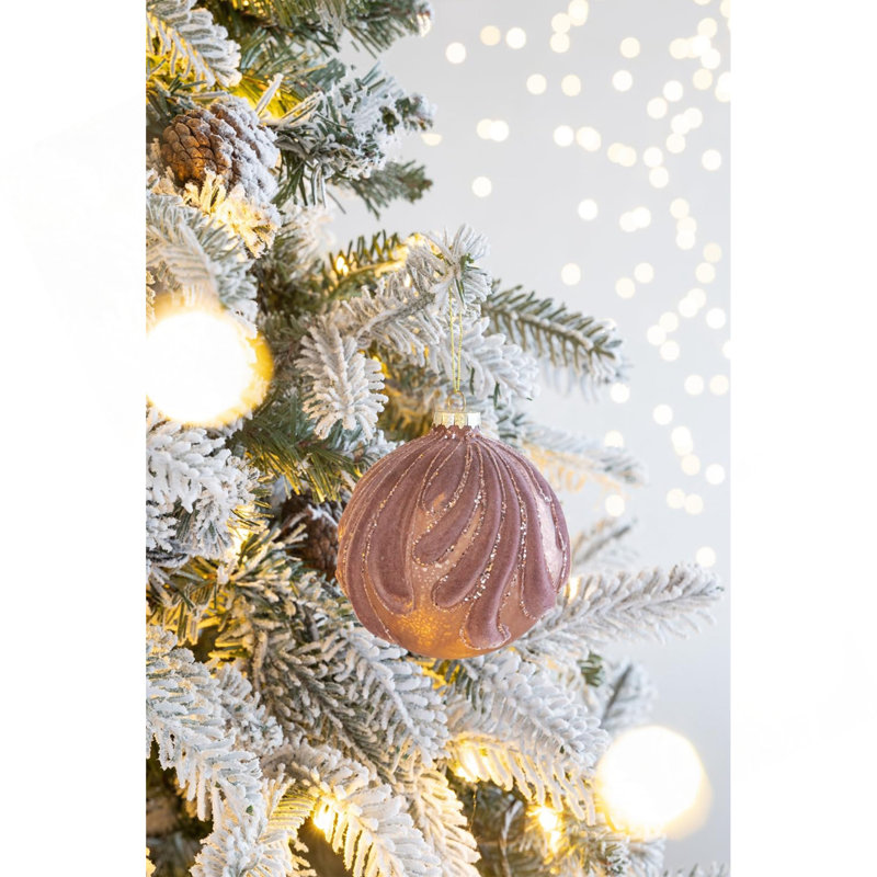 D3,9 po, boules de Noël décoratives, boules de Noël suspendues en verre pour décorations de fêtes, lot de 6