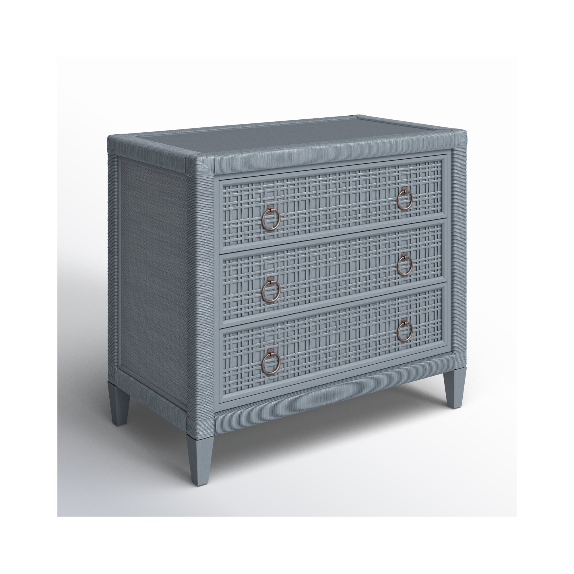 Monterey 3 Drawer 36" W Dresser, No, Satin Nickel, Sea Glass
