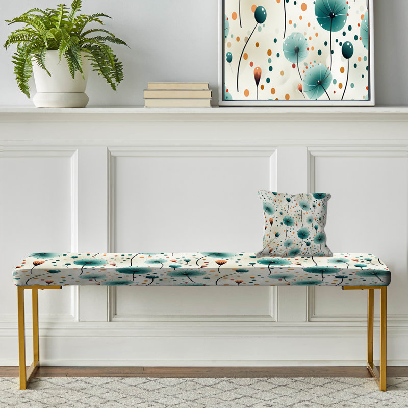 Dreams Polka Dots Pattern II - Polka Dots Upholstered Gold Bench