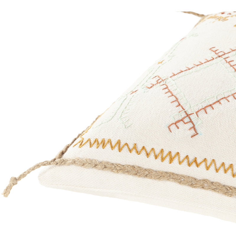 Housse de coussin carré en coton, 20 po x 20 po, Housse de coussin seulement - sans coussin