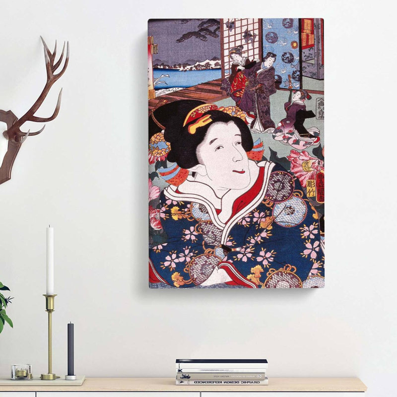 Female in Full Dress by Utagawa Kunisada - Wrapped Canvas, 50cm H x 35cm W x 3cm D