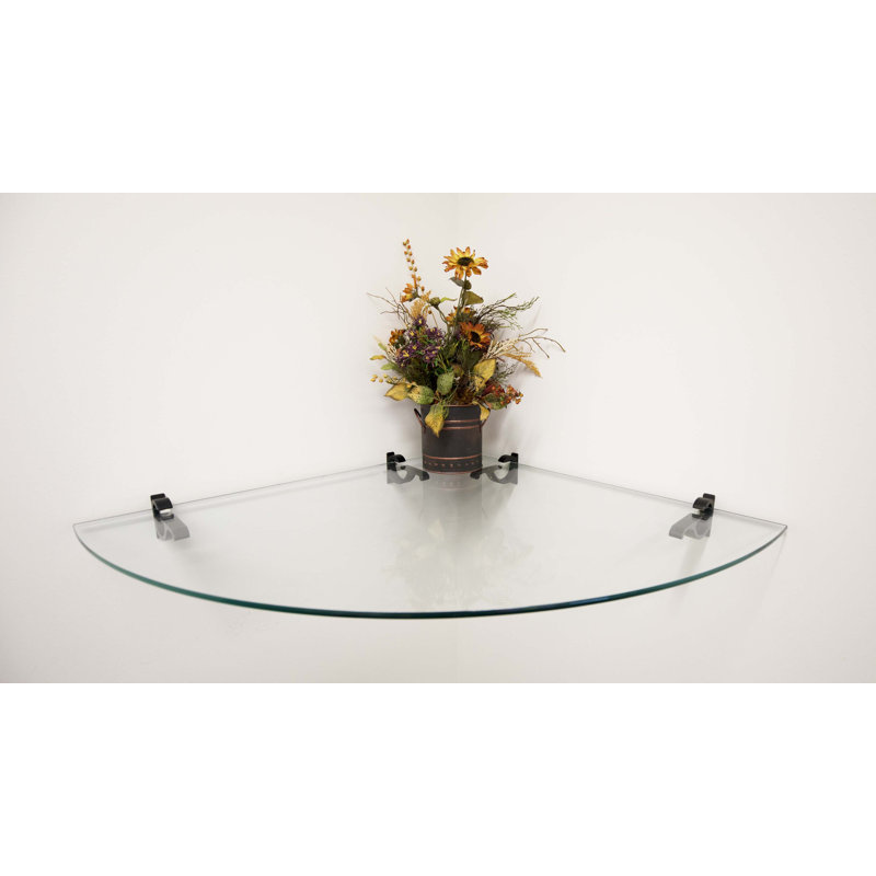 Tablette d'angle en verre Arriella, Noir