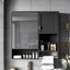 Armoire de miroir de salle de bain moderne 29 po x 28 po - hauteur de tablette réglable, matériaux, support mural noir, tablette, miroir-592508011