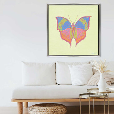 «Butterfly On Yellow» par Dan Meneely - impression sur toile