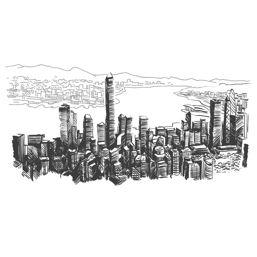 Hong Kong City - Wrapped Canvas Print