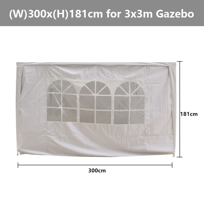 Aeriana Dakota Fields White Fabric Side Wall for Gazebo